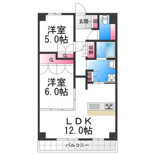 サザンコート石津【4階】の間取り
