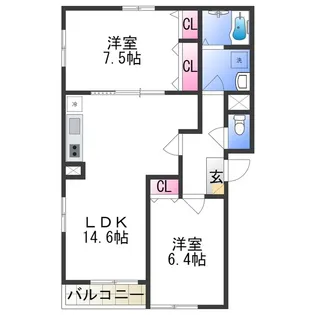 グラツィア堺【2階】の間取り