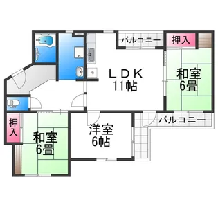 ヒルズコート【1階】の間取り