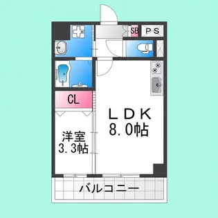 スプランディッド堺東【1109号室】の間取り