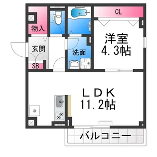 オガールコートナカモズ【1階】の間取り