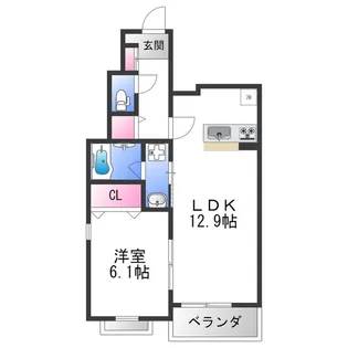 サワー・ドゥ萩原天神【1階】の間取り