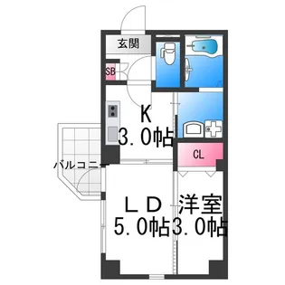 1LDKの間取り画像