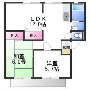 ヴィラージュ北野田 A【1階】の間取り