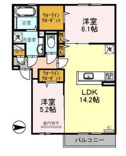 ノア・パークくさべ B棟【3階】の間取り