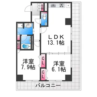 セントラル堺東【4階】の間取り
