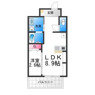 ジーイーオンズ【4階】の間取り