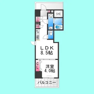 クローバー・グランツ三国ヶ丘【10階】の間取り