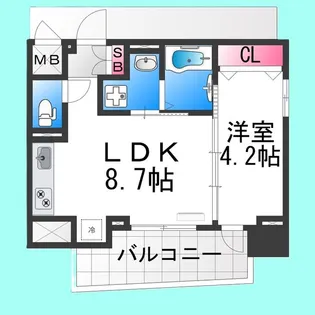 クローバー・グランツ三国ヶ丘【8階】の間取り