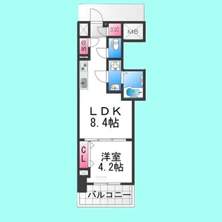 クローバー・グランツ三国ヶ丘【3階】の間取り