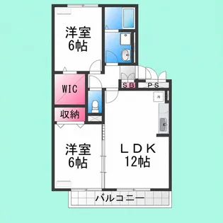 フラワーメゾンB棟【2階】の間取り