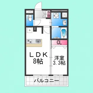 スプランディッド堺東【7階】の間取り