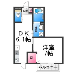 フェリシアパレス堺【303号室】の間取り