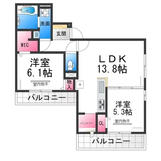 パサログランデ三条通【2階】の間取り