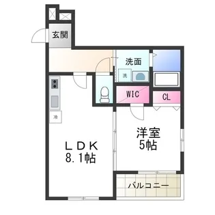 コロンバージュ三国ヶ丘【102号室】の間取り