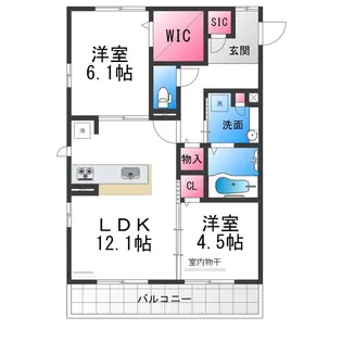 ガトーナ浜寺【303号室】の間取り