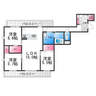 ファイブヒルズ欅【211号室】の間取り