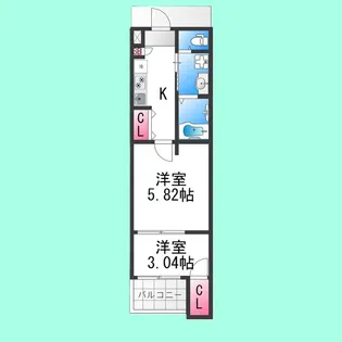 シーエムアンイースト【4階】の間取り