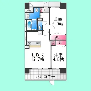 アトリエール堺寺地町【101号室】の間取り