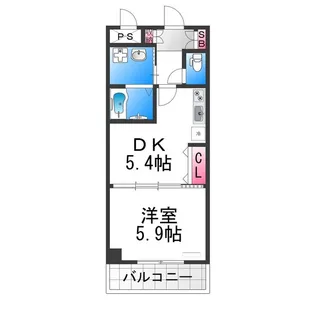 中之町西TKハイツ【5階】の間取り