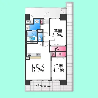 アトリエール堺寺地町【2階】の間取り