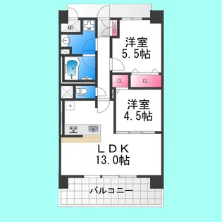 アトリエール堺寺地町【4階】の間取り