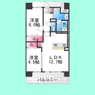 アトリエール堺寺地町【702号室】の間取り