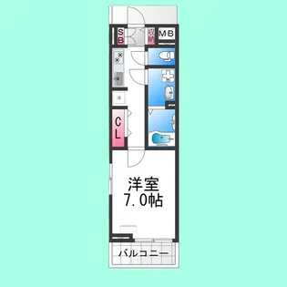 プリティ-堺【3階】の間取り