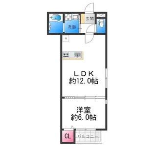 ハウスモメゾン大浜B棟【1階】の間取り