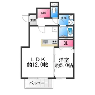 ハウスモメゾン大浜B棟【1階】の間取り
