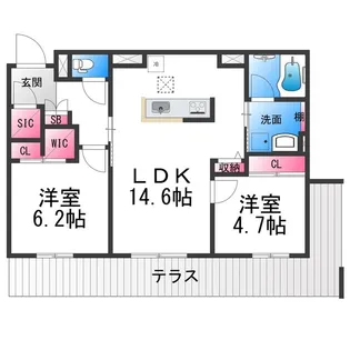 シャーメゾン ワイズベル【1階】の間取り