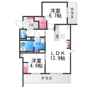 シャーメゾン ワイズベル【1階】の間取り
