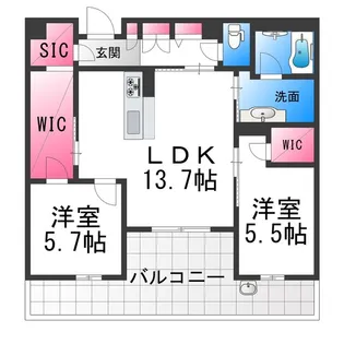 アルテーヌ浜寺元町【2階】の間取り