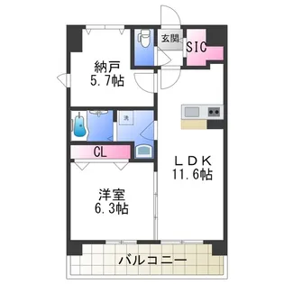 GROOVE堺東レジデンス【7階】の間取り