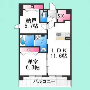 GROOVE堺東レジデンス【7階】の間取り