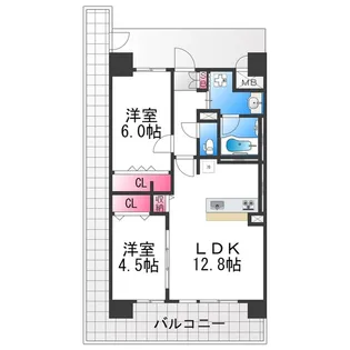 フェリスシエロ堺【10階】の間取り