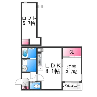 ハーモニーテラス南庄町【201号室】の間取り