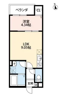 アイティーオ七道【201号室】の間取り