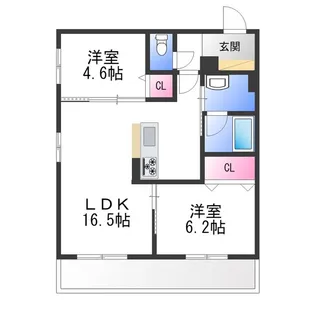 カーサ・アルバⅡ【1階】の間取り