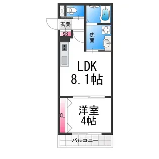 ダン・ル・ボア鳳東【101号室】の間取り