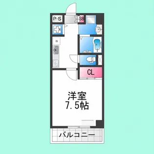 ロイヤルコート中百舌鳥【401号室】の間取り