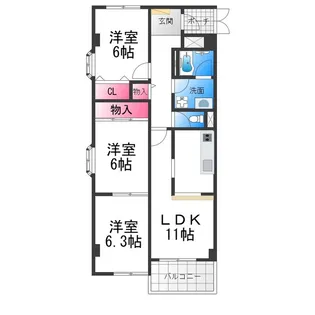 グレース中百舌鳥トキワ【403号室】の間取り