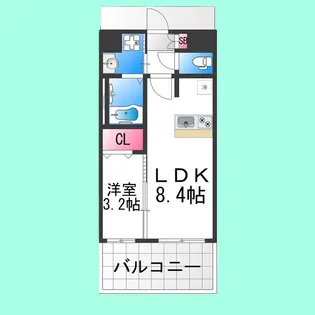 オリエンテム宿院南【306号室】の間取り
