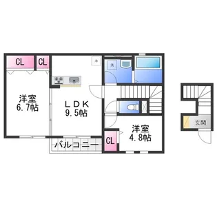 デュラ・カーサ ラセーヌ【2階】の間取り