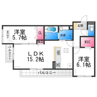 パサログランデ賑町【1階】の間取り