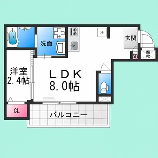 西湊町ジーイー・ディス【4階】の間取り