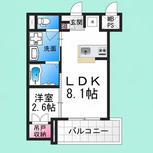 西湊町ジーイー・ディス【2階】の間取り