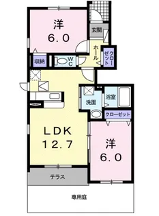 トゥージュール アンサンブル【1階】の間取り