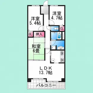 浅香山グリーンマンション【218号室】の間取り