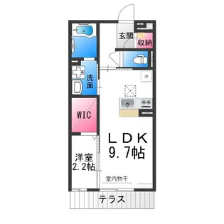 スカイコート津久野【2階】の間取り